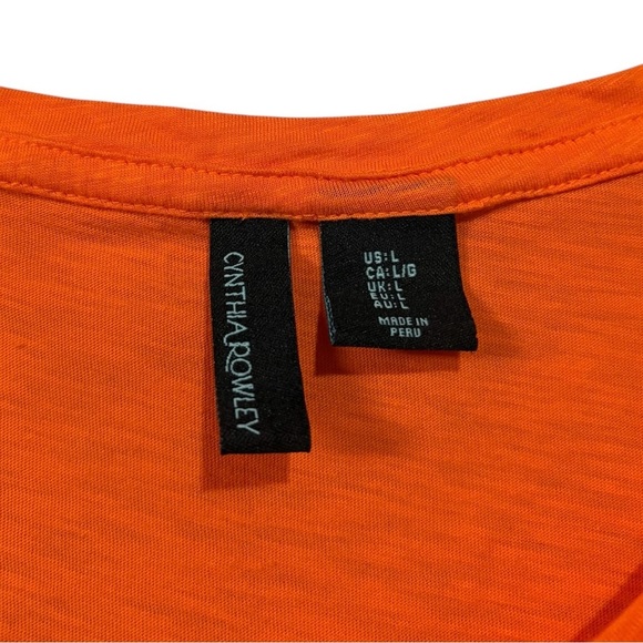 NWOT, Cynthia Rowley, Pima Cotton T-shirt, Large, Orange - Picture 4 of 8